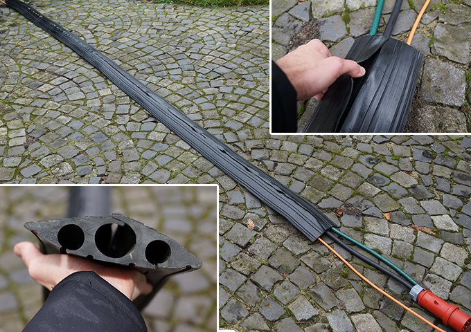 Kabelrampe Aus Gummi – 2 Kanäle, 9000 Kg Tragkraft, Gelb/schwarz